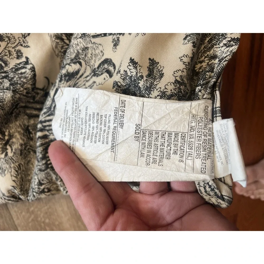 Waverly Garden Room Queen French Country Toile Reversible Comforter 7pc Set